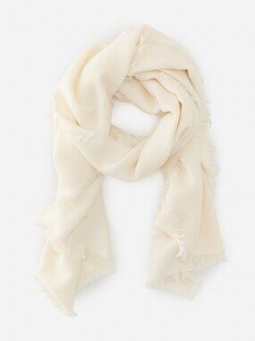 J McLaughlin Carey Cashmere Scarf - Ivory NEW
